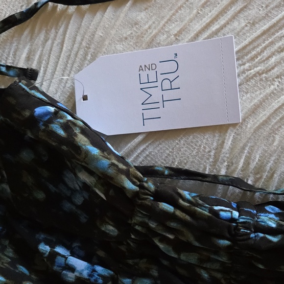 Elegant Blue and Black Printed Women's Dress - Picture 6 of 6